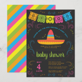 Fiesta-baby shower, kleurrijk karton kaart