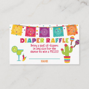 Fiesta Baby shower Luier Raffle Kaart - Wit