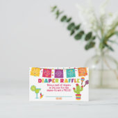 Fiesta Baby shower Luier Raffle Kaart - Wit (Staand voorkant)