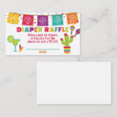 Fiesta Baby shower Luier Raffle Kaart - Wit (Voorkant / Achterkant)