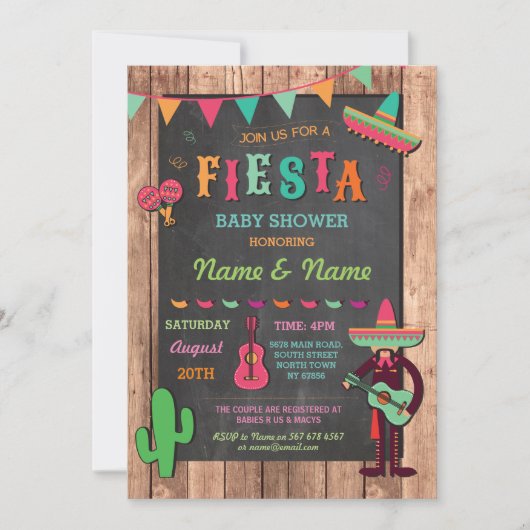 Fiesta Baby shower Meisje of Jongen Mexicaan Uitno Kaart (Voorkant)