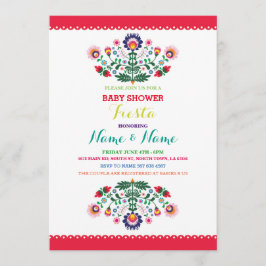 Fiesta Baby shower Mexicaans Meisje Jongen Bright  Kaart