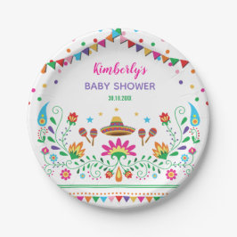Fiesta Baby shower/Mexicaanse Floral Birthday Part Papieren Bordje