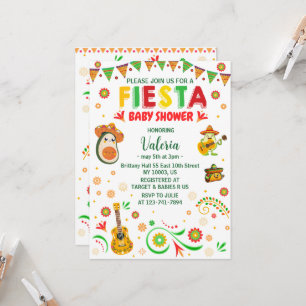 Fiesta baby shower Mexicaanse folk Kaart