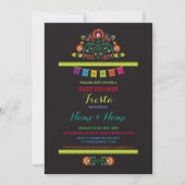 Fiesta Baby shower Mexican Boy Bright Invite Kaart (Voorkant)