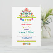 Fiesta Baby shower Mexican Boy Bright Invite Kaart (Staand voorkant)