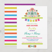 Fiesta Baby shower Mexican Boy Bright Invite Kaart (Voorkant / Achterkant)