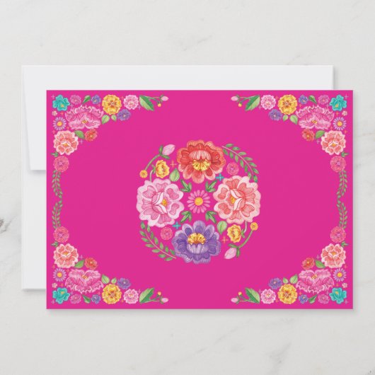 Fiesta-Baby shower | Mexican Floral Chalkboard Kaart (Achterkant)