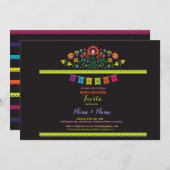Fiesta Baby shower Mexican Mexico Floral Invite Kaart (Voorkant / Achterkant)