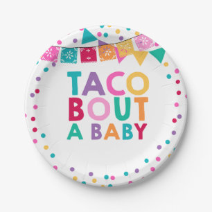Fiesta Baby shower Paper Bord 7-inch Taco Bout A B