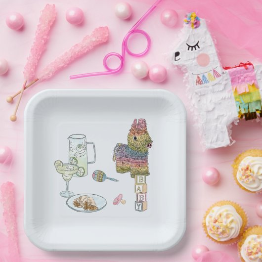 Fiesta Baby shower Papieren Bordje (Feest)