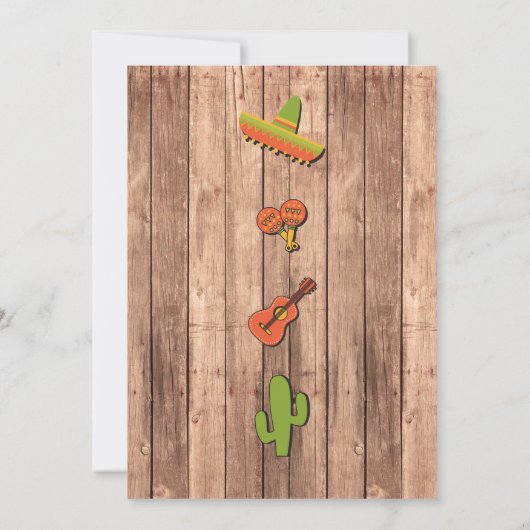 Fiesta Baby shower Party Cactus Fun Mexican Invite Kaart (Achterkant)