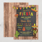 Fiesta Baby shower Party Cactus Fun Mexican Invite Kaart (Voorkant / Achterkant)
