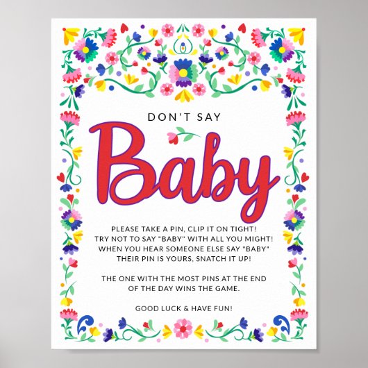 Fiesta Baby shower Spel Zeg geen Baby Poster (Voorkant)