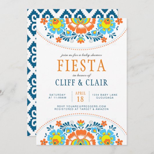 Fiesta Baby shower Uitnodigen Kaart (Voorkant / Achterkant)