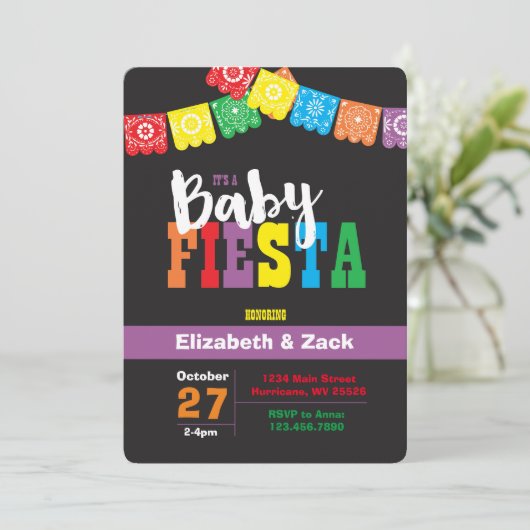 Fiesta Baby shower Uitnodiging (Staand voorkant)