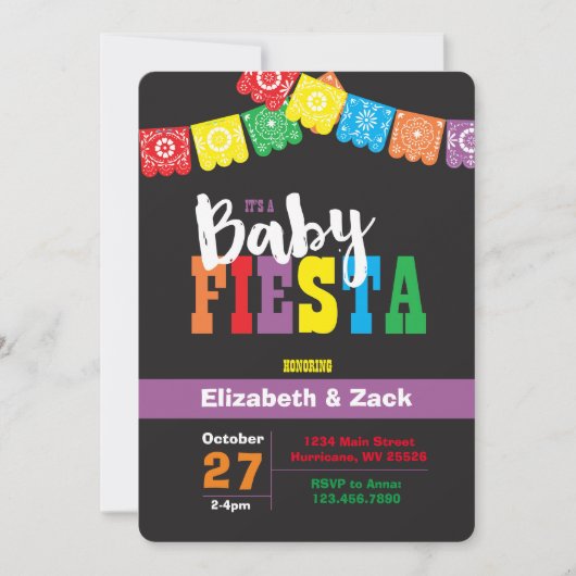 Fiesta Baby shower Uitnodiging (Voorkant)
