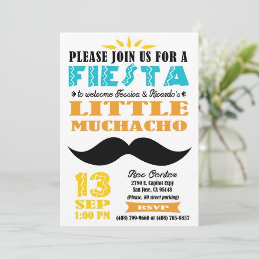 Fiesta Baby shower Uitnodiging (Staand voorkant)