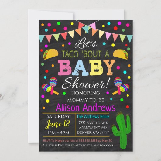 Fiesta Baby shower Uitnodiging (Voorkant)