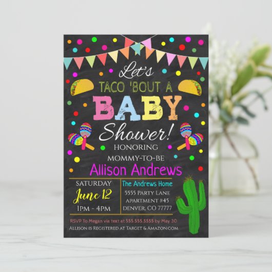 Fiesta Baby shower Uitnodiging (Staand voorkant)