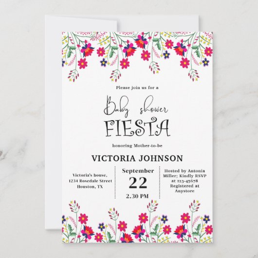 Fiesta Baby shower Uitnodiging (Voorkant)