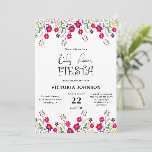 Fiesta Baby shower Uitnodiging (Staand voorkant)