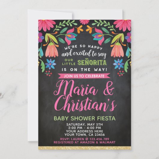 Fiesta Baby shower Uitnodiging (Voorkant)