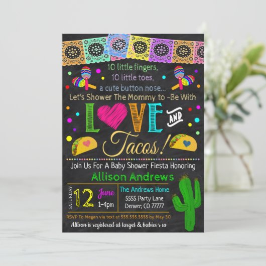Fiesta Baby shower Uitnodiging (Staand voorkant)
