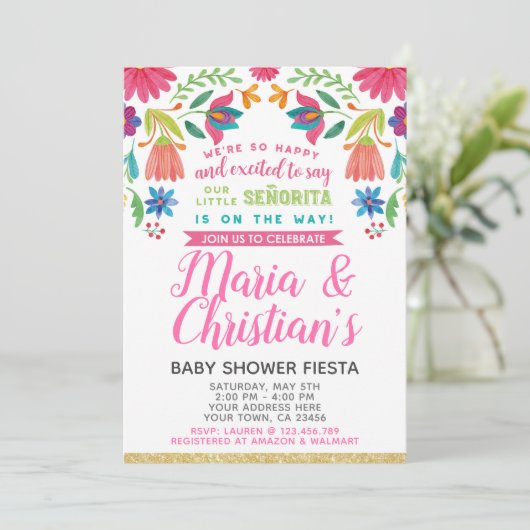 Fiesta Baby shower Uitnodiging (Staand voorkant)