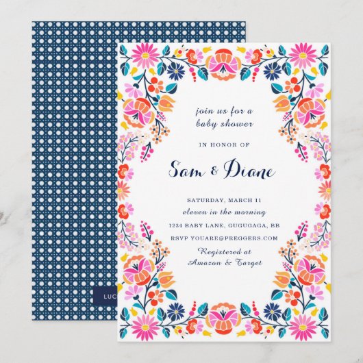 Fiesta Baby shower Uitnodiging (Voorkant / Achterkant)