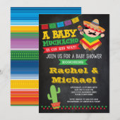 Fiesta Baby Shower Uitnodiging, Baby Muchacho Kaart (Voorkant / Achterkant)