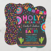 Fiesta Baby shower Uitnodiging Heilige Guacamole (Voorkant / Achterkant)