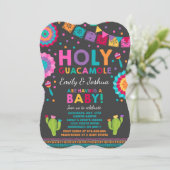 Fiesta Baby shower Uitnodiging Heilige Guacamole (Staand voorkant)