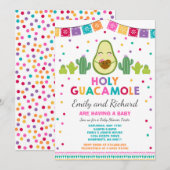 Fiesta Baby shower Uitnodiging Heilige Guacamole (Voorkant / Achterkant)