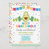 Fiesta Baby shower Uitnodiging Heilige Guacamole (Voorkant / Achterkant)