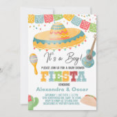 Fiesta baby shower-uitnodiging, het is een jongen- kaart (Voorkant)