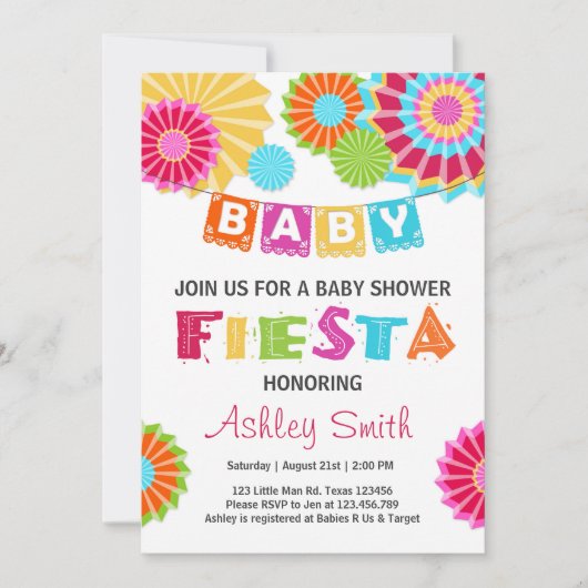 Fiesta Baby shower uitnodiging Mexicaans baby show (Voorkant)