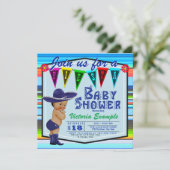 Fiesta baby shower uitnodigingen (Staand voorkant)
