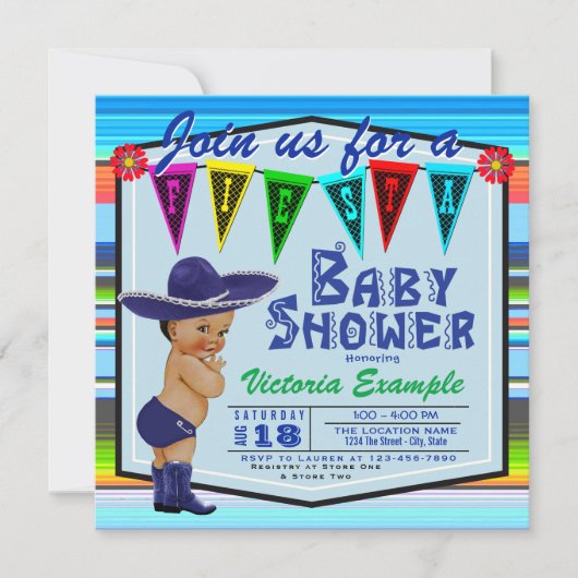Fiesta baby shower uitnodigingen (Voorkant)