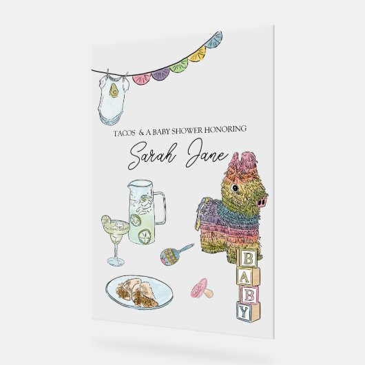 Fiesta Baby shower Welkom Acryl Bord (Hoek)