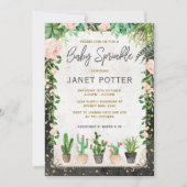 Fiesta Baby Sprinkle Invitation Cactus Greenery Kaart (Voorkant)