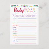 Fiesta Baby Word Scramble Game Kleurrijke Kaart (Voorkant)