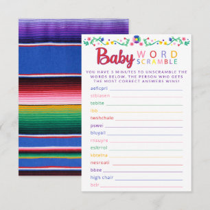 Fiesta Baby Word Scramble Game Kleurrijke Kaart