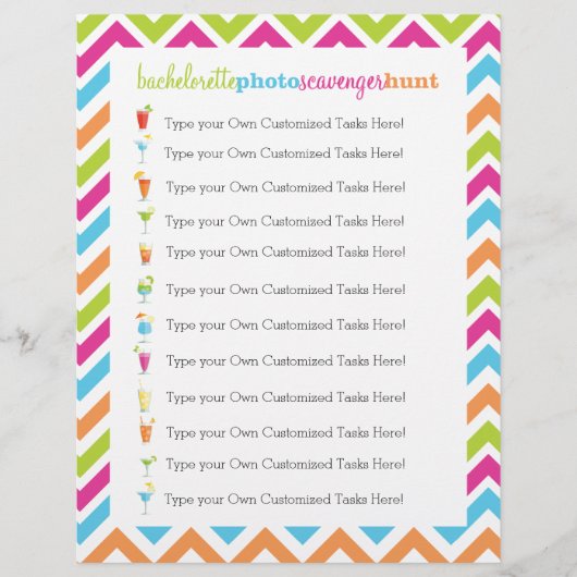 Fiesta Bachelorette Foto Scavenger Hunt Game (Voorkant)