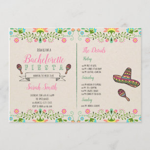 Fiesta bachelorette met een rondzendbrief kaart