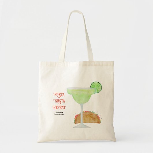 Fiesta Bachelorette Party Taco & Margarita Tequila Tote Bag (Voorkant)