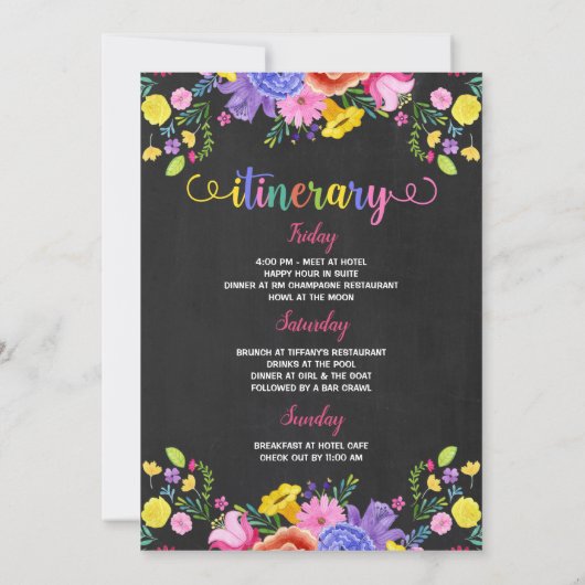 Fiesta Bachelorette Weekend Kaart (Achterkant)