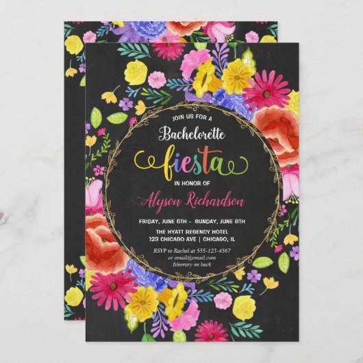 Fiesta Bachelorette Weekend Kaart (Voorkant / Achterkant)