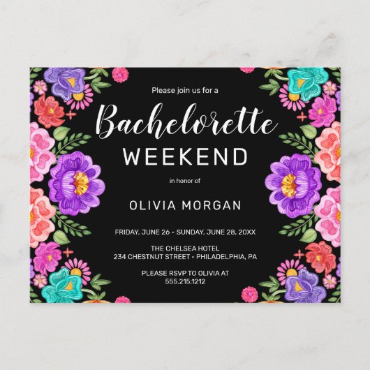 Fiesta Bachelorette Weekendfeest Uitnodiging (Voorkant)