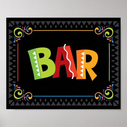 Fiesta BAR Party Sign Print (Voorkant)